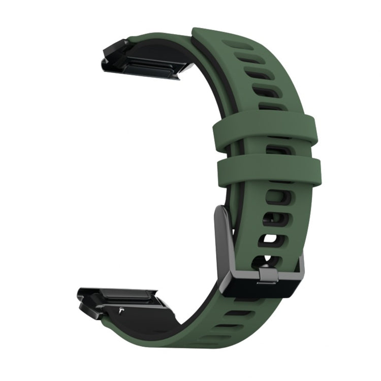 Pour Garmin Fenix 6X Bracelet de rechange en silicone bicolore à dégagement rapide, For Garmin Fenix 6X