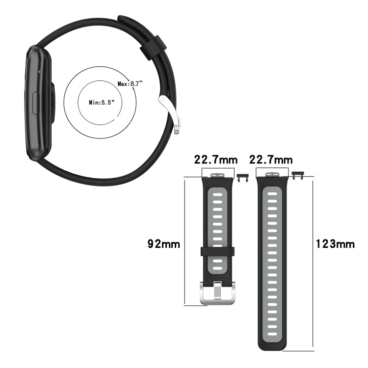 Bracelet de montre en silicone bicolore, For Huawei Watch Fit
