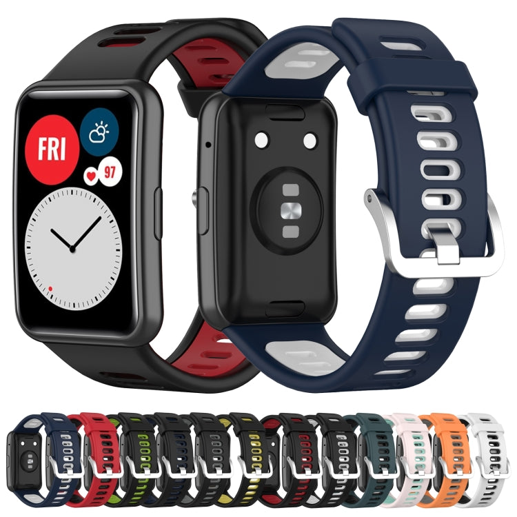 Bracelet de montre en silicone bicolore, For Huawei Watch Fit