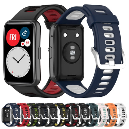 Bracelet de montre en silicone bicolore, For Huawei Watch Fit