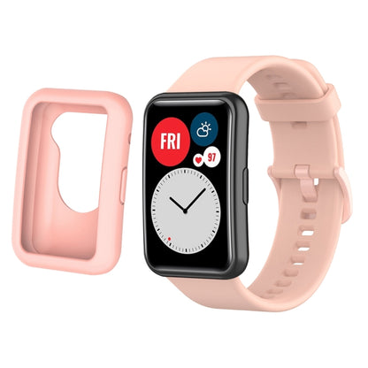 Pour Huawei Watch Fit Housse de protection en silicone + Kit de bracelet de montre en silicone