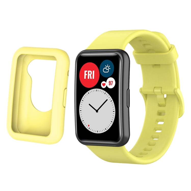 Pour Huawei Watch Fit Housse de protection en silicone + Kit de bracelet de montre en silicone