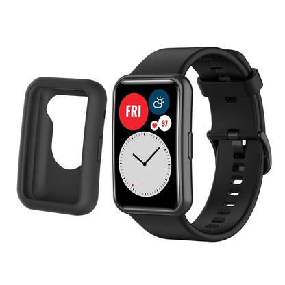 Pour Huawei Watch Fit Housse de protection en silicone + Kit de bracelet de montre en silicone