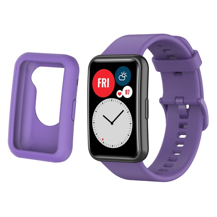 Pour Huawei Watch Fit Housse de protection en silicone + Kit de bracelet de montre en silicone