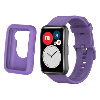 Pour Huawei Watch Fit Housse de protection en silicone + Kit de bracelet de montre en silicone