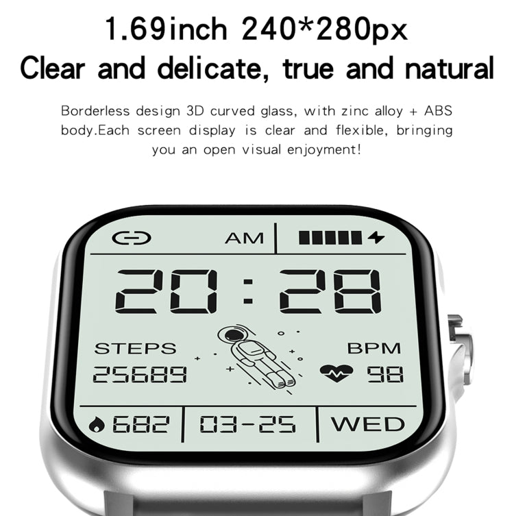 GT20 1,69 pouces écran TFT IP67 montre intelligente étanche, prise en charge du contrôle de la musique / appel Bluetooth / surveillance de la fréquence cardiaque / surveillance de la pression artérielle, Silicone Strap, Steel Strap