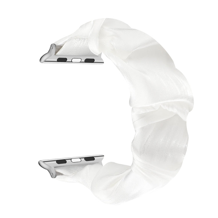 Bracelet de montre en tissu avec anneau de cheveux à motif de coquillages, For Apple Watch Ultra 49mm / Series 8&7 45mm / SE 2&6&SE&5&4 44mm / 3&2&1 42mm, For Apple Watch Series 8&7 41mm / SE 2&6&SE&5&4 40mm / 3&2&1 38mm                                ...