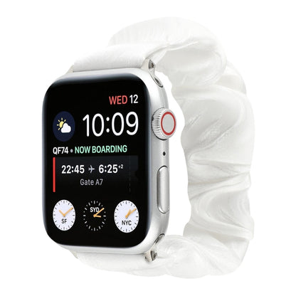 Bracelet de montre en tissu avec anneau de cheveux à motif de coquillages, For Apple Watch Ultra 49mm / Series 8&7 45mm / SE 2&6&SE&5&4 44mm / 3&2&1 42mm, For Apple Watch Series 8&7 41mm / SE 2&6&SE&5&4 40mm / 3&2&1 38mm                                ...