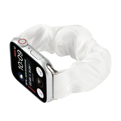 Bracelet de montre en tissu avec anneau de cheveux à motif de coquillages, For Apple Watch Ultra 49mm / Series 8&7 45mm / SE 2&6&SE&5&4 44mm / 3&2&1 42mm, For Apple Watch Series 8&7 41mm / SE 2&6&SE&5&4 40mm / 3&2&1 38mm                                ...