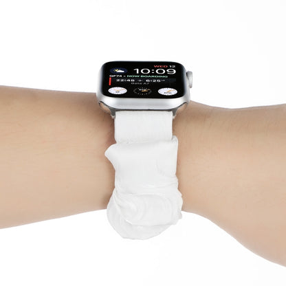 Bracelet de montre en tissu avec anneau de cheveux à motif de coquillages, For Apple Watch Ultra 49mm / Series 8&7 45mm / SE 2&6&SE&5&4 44mm / 3&2&1 42mm, For Apple Watch Series 8&7 41mm / SE 2&6&SE&5&4 40mm / 3&2&1 38mm                                ...
