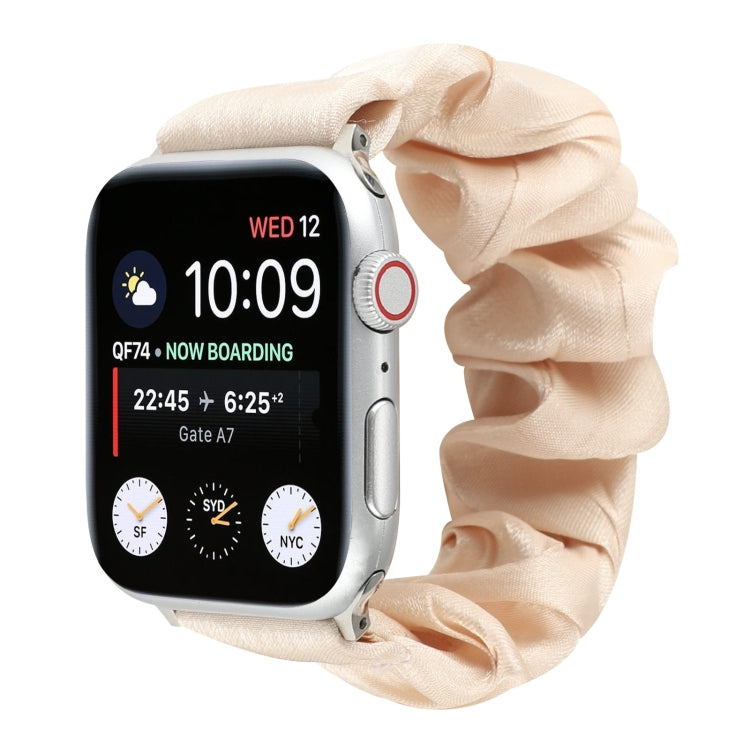 Bracelet de montre en tissu avec anneau de cheveux à motif de coquillages, For Apple Watch Ultra 49mm / Series 8&7 45mm / SE 2&6&SE&5&4 44mm / 3&2&1 42mm, For Apple Watch Series 8&7 41mm / SE 2&6&SE&5&4 40mm / 3&2&1 38mm                                ...