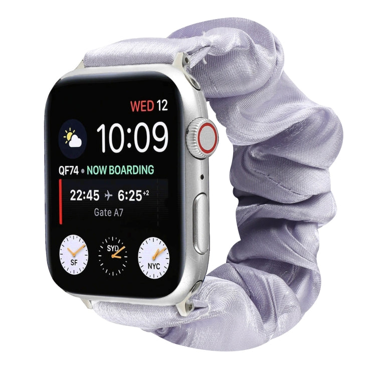 Bracelet de montre en tissu avec anneau de cheveux à motif de coquillages, For Apple Watch Ultra 49mm / Series 8&7 45mm / SE 2&6&SE&5&4 44mm / 3&2&1 42mm, For Apple Watch Series 8&7 41mm / SE 2&6&SE&5&4 40mm / 3&2&1 38mm                                ...