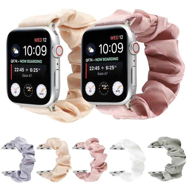 Bracelet de montre en tissu avec anneau de cheveux à motif de coquillages, For Apple Watch Ultra 49mm / Series 8&7 45mm / SE 2&6&SE&5&4 44mm / 3&2&1 42mm, For Apple Watch Series 8&7 41mm / SE 2&6&SE&5&4 40mm / 3&2&1 38mm                                ...