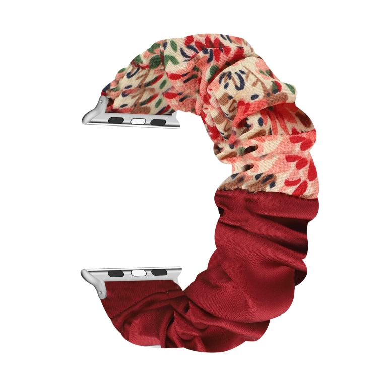 Bracelet de montre en tissu avec anneau de cheveux à motif papillon, For Apple Watch Ultra 49mm / Series 8&7 45mm / SE 2&6&SE&5&4 44mm / 3&2&1 42mm, For Apple Watch Series 8&7 41mm / SE 2&6&SE&5&4 40mm / 3&2&1 38mm                                      ...