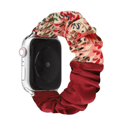Bracelet de montre en tissu avec anneau de cheveux à motif papillon, For Apple Watch Ultra 49mm / Series 8&7 45mm / SE 2&6&SE&5&4 44mm / 3&2&1 42mm, For Apple Watch Series 8&7 41mm / SE 2&6&SE&5&4 40mm / 3&2&1 38mm                                      ...