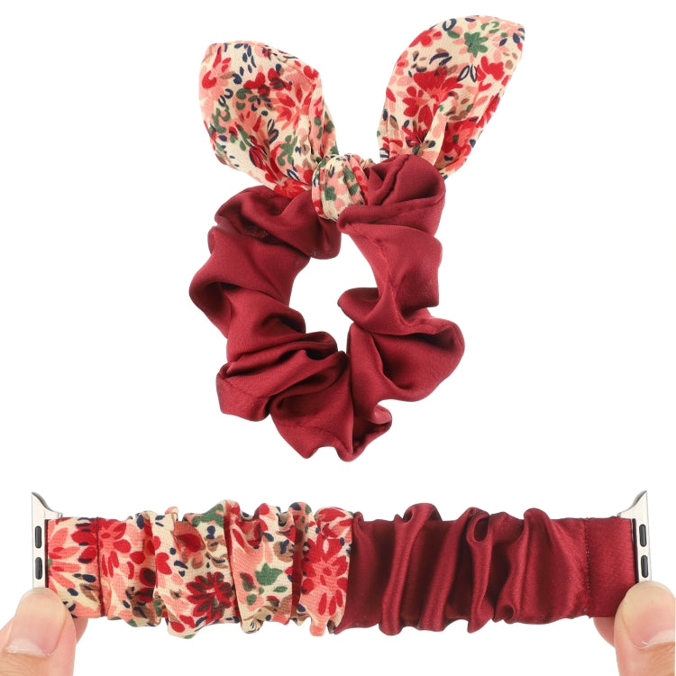 Bracelet de montre en tissu avec anneau de cheveux à motif papillon, For Apple Watch Ultra 49mm / Series 8&7 45mm / SE 2&6&SE&5&4 44mm / 3&2&1 42mm, For Apple Watch Series 8&7 41mm / SE 2&6&SE&5&4 40mm / 3&2&1 38mm                                      ...