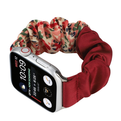 Bracelet de montre en tissu avec anneau de cheveux à motif papillon, For Apple Watch Ultra 49mm / Series 8&7 45mm / SE 2&6&SE&5&4 44mm / 3&2&1 42mm, For Apple Watch Series 8&7 41mm / SE 2&6&SE&5&4 40mm / 3&2&1 38mm                                      ...