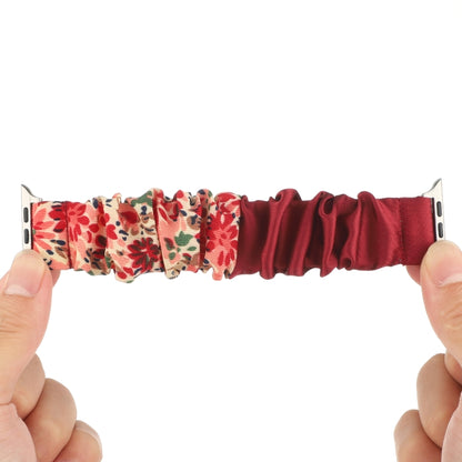 Bracelet de montre en tissu avec anneau de cheveux à motif papillon, For Apple Watch Ultra 49mm / Series 8&7 45mm / SE 2&6&SE&5&4 44mm / 3&2&1 42mm, For Apple Watch Series 8&7 41mm / SE 2&6&SE&5&4 40mm / 3&2&1 38mm                                      ...