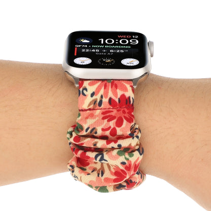 Bracelet de montre en tissu avec anneau de cheveux à motif papillon, For Apple Watch Ultra 49mm / Series 8&7 45mm / SE 2&6&SE&5&4 44mm / 3&2&1 42mm, For Apple Watch Series 8&7 41mm / SE 2&6&SE&5&4 40mm / 3&2&1 38mm                                      ...