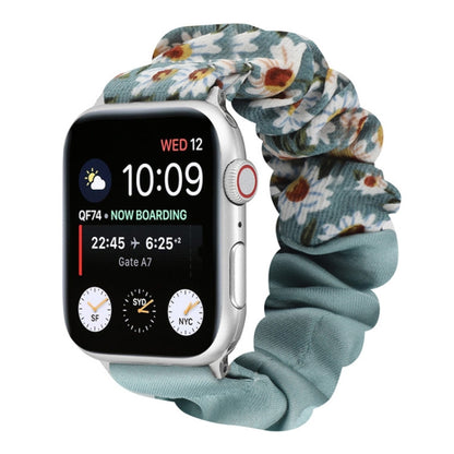 Bracelet de montre en tissu avec anneau de cheveux à motif papillon, For Apple Watch Ultra 49mm / Series 8&7 45mm / SE 2&6&SE&5&4 44mm / 3&2&1 42mm, For Apple Watch Series 8&7 41mm / SE 2&6&SE&5&4 40mm / 3&2&1 38mm                                      ...