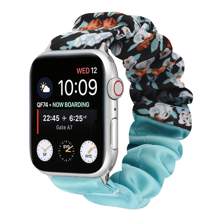 Bracelet de montre en tissu avec anneau de cheveux à motif papillon, For Apple Watch Ultra 49mm / Series 8&7 45mm / SE 2&6&SE&5&4 44mm / 3&2&1 42mm, For Apple Watch Series 8&7 41mm / SE 2&6&SE&5&4 40mm / 3&2&1 38mm                                      ...
