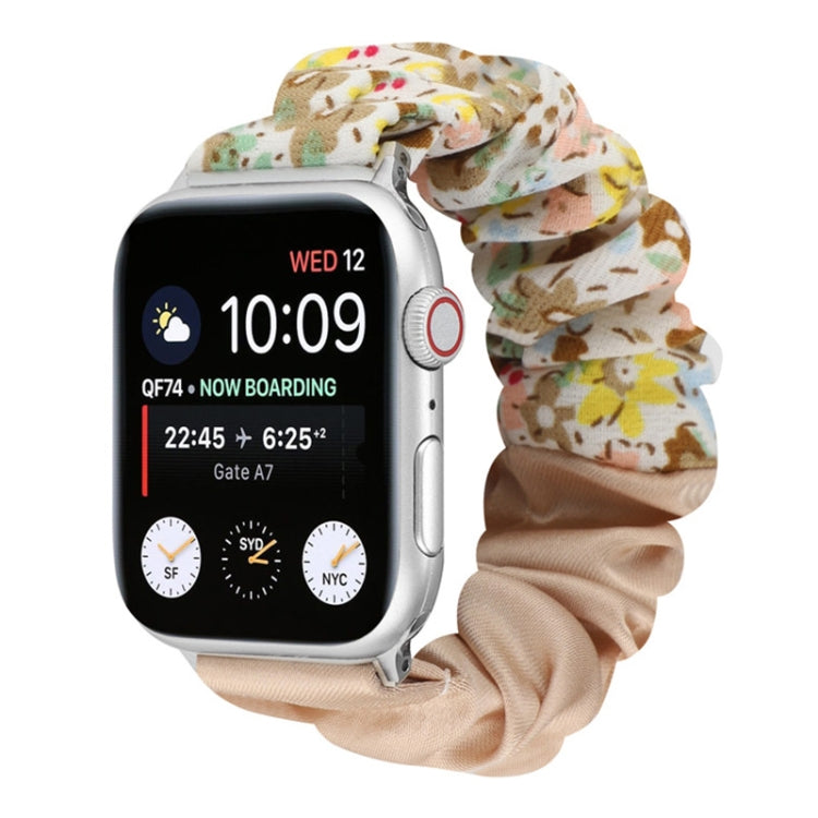 Bracelet de montre en tissu avec anneau de cheveux à motif papillon, For Apple Watch Ultra 49mm / Series 8&7 45mm / SE 2&6&SE&5&4 44mm / 3&2&1 42mm, For Apple Watch Series 8&7 41mm / SE 2&6&SE&5&4 40mm / 3&2&1 38mm                                      ...