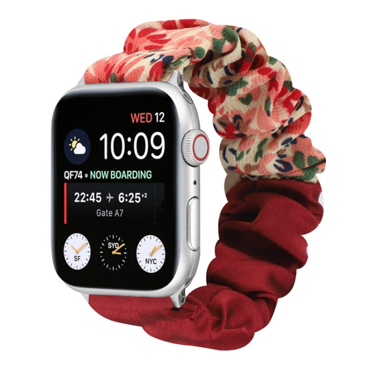 Bracelet de montre en tissu avec anneau de cheveux à motif papillon, For Apple Watch Ultra 49mm / Series 8&7 45mm / SE 2&6&SE&5&4 44mm / 3&2&1 42mm, For Apple Watch Series 8&7 41mm / SE 2&6&SE&5&4 40mm / 3&2&1 38mm                                      ...