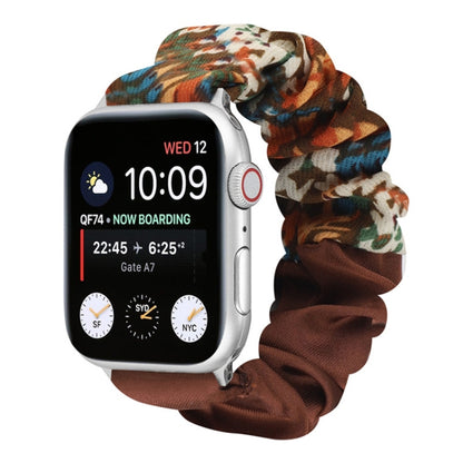 Bracelet de montre en tissu avec anneau de cheveux à motif papillon, For Apple Watch Ultra 49mm / Series 8&7 45mm / SE 2&6&SE&5&4 44mm / 3&2&1 42mm, For Apple Watch Series 8&7 41mm / SE 2&6&SE&5&4 40mm / 3&2&1 38mm                                      ...
