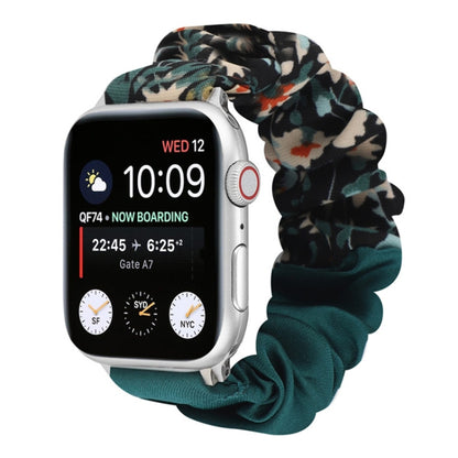Bracelet de montre en tissu avec anneau de cheveux à motif papillon, For Apple Watch Ultra 49mm / Series 8&7 45mm / SE 2&6&SE&5&4 44mm / 3&2&1 42mm, For Apple Watch Series 8&7 41mm / SE 2&6&SE&5&4 40mm / 3&2&1 38mm                                      ...