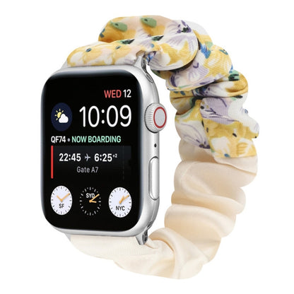 Bracelet de montre en tissu avec anneau de cheveux à motif papillon, For Apple Watch Ultra 49mm / Series 8&7 45mm / SE 2&6&SE&5&4 44mm / 3&2&1 42mm, For Apple Watch Series 8&7 41mm / SE 2&6&SE&5&4 40mm / 3&2&1 38mm                                      ...