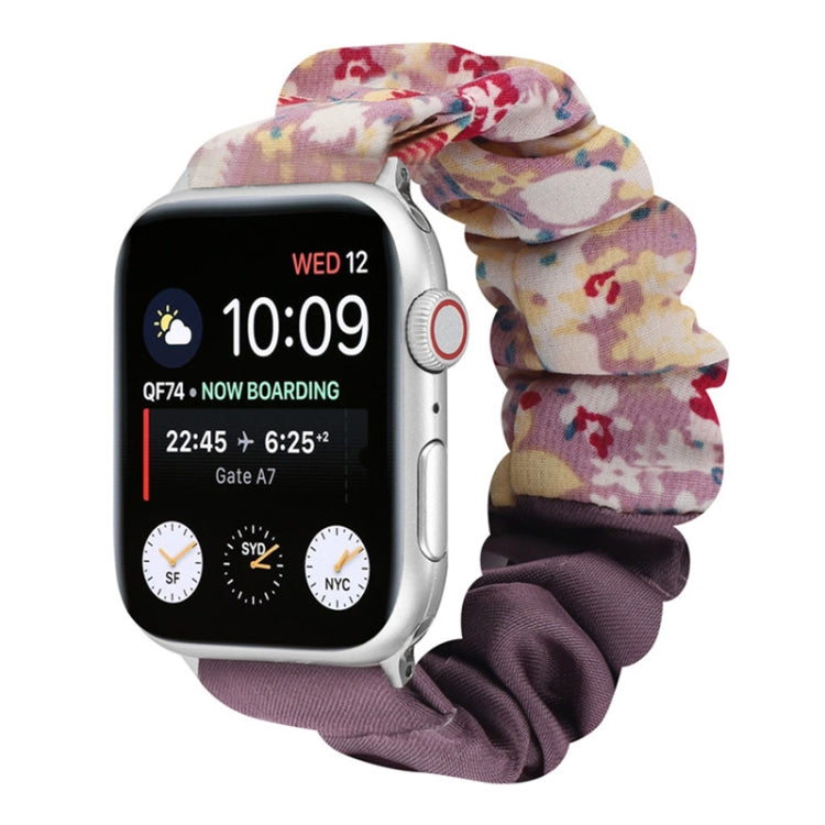 Bracelet de montre en tissu avec anneau de cheveux à motif papillon, For Apple Watch Ultra 49mm / Series 8&7 45mm / SE 2&6&SE&5&4 44mm / 3&2&1 42mm, For Apple Watch Series 8&7 41mm / SE 2&6&SE&5&4 40mm / 3&2&1 38mm                                      ...