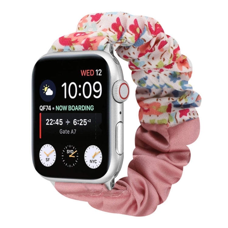 Bracelet de montre en tissu avec anneau de cheveux à motif papillon, For Apple Watch Ultra 49mm / Series 8&7 45mm / SE 2&6&SE&5&4 44mm / 3&2&1 42mm, For Apple Watch Series 8&7 41mm / SE 2&6&SE&5&4 40mm / 3&2&1 38mm                                      ...