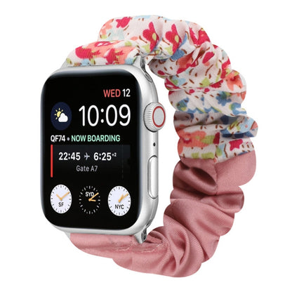 Bracelet de montre en tissu avec anneau de cheveux à motif papillon, For Apple Watch Ultra 49mm / Series 8&7 45mm / SE 2&6&SE&5&4 44mm / 3&2&1 42mm, For Apple Watch Series 8&7 41mm / SE 2&6&SE&5&4 40mm / 3&2&1 38mm                                      ...