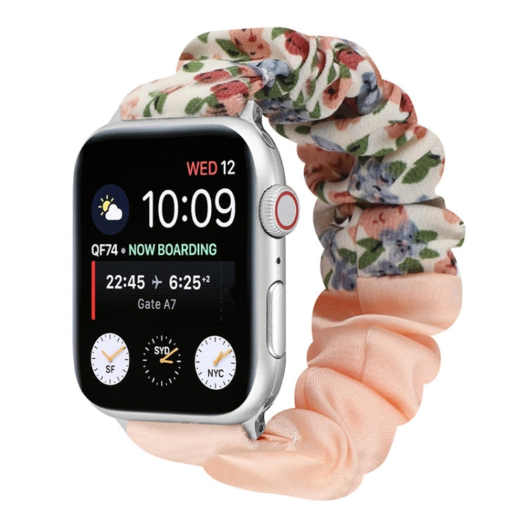 Bracelet de montre en tissu avec anneau de cheveux à motif papillon, For Apple Watch Ultra 49mm / Series 8&7 45mm / SE 2&6&SE&5&4 44mm / 3&2&1 42mm, For Apple Watch Series 8&7 41mm / SE 2&6&SE&5&4 40mm / 3&2&1 38mm                                      ...