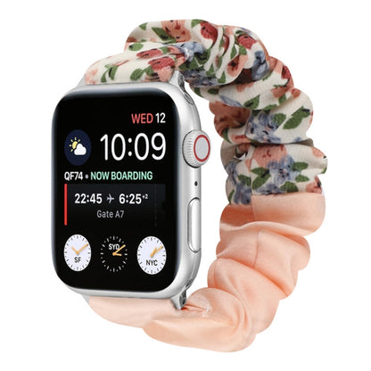 Bracelet de montre en tissu avec anneau de cheveux à motif papillon, For Apple Watch Ultra 49mm / Series 8&7 45mm / SE 2&6&SE&5&4 44mm / 3&2&1 42mm, For Apple Watch Series 8&7 41mm / SE 2&6&SE&5&4 40mm / 3&2&1 38mm                                      ...