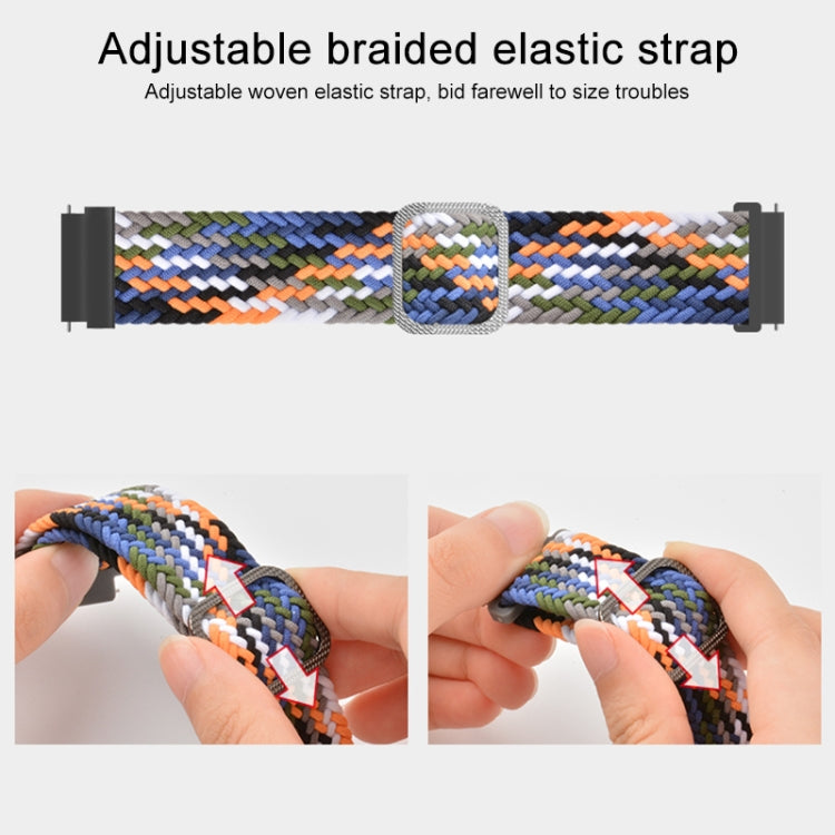 Bracelet de montre de rechange en nylon tressé élastique réglable, For Samsung Galaxy Watch 46mm, For Samsung Galaxy Watch 3 41mm, For Samsung Galaxy Watch 3 45mm
