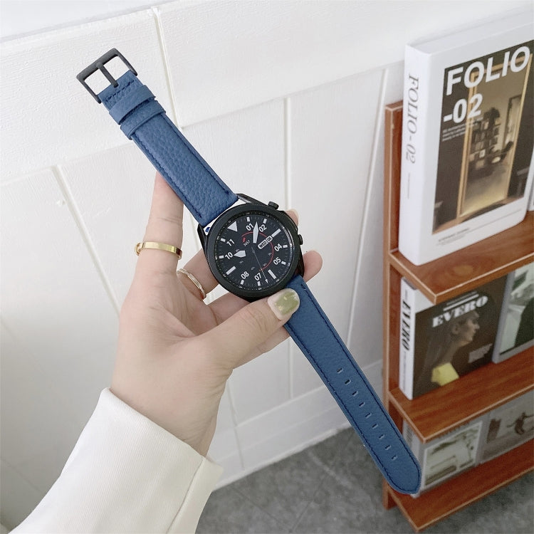 Couture Bracelet de montre en cuir texturé litchi, For Samsung Galaxy Watch 42mm, For Samsung Galaxy Watch 46mm, For Samsung Galaxy Watch 3 41mm, For Samsung Galaxy Watch 3 45mm, For Samsung Galaxy Watch Active2 40mm, For Samsung Galaxy Watch Active2 44mm