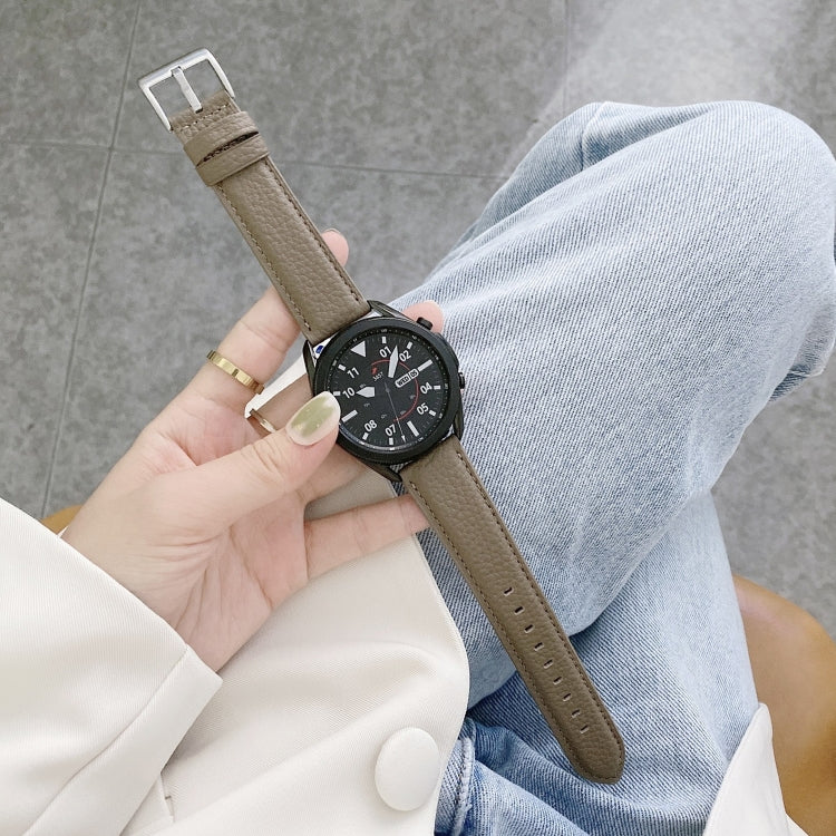Couture Bracelet de montre en cuir texturé litchi, For Samsung Galaxy Watch 42mm, For Samsung Galaxy Watch 46mm, For Samsung Galaxy Watch 3 41mm, For Samsung Galaxy Watch 3 45mm, For Samsung Galaxy Watch Active2 40mm, For Samsung Galaxy Watch Active2 44mm