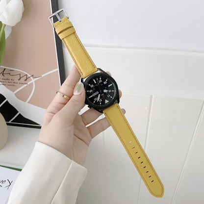 Couture Bracelet de montre en cuir texturé litchi, For Samsung Galaxy Watch 42mm, For Samsung Galaxy Watch 46mm, For Samsung Galaxy Watch 3 41mm, For Samsung Galaxy Watch 3 45mm, For Samsung Galaxy Watch Active2 40mm, For Samsung Galaxy Watch Active2 44mm
