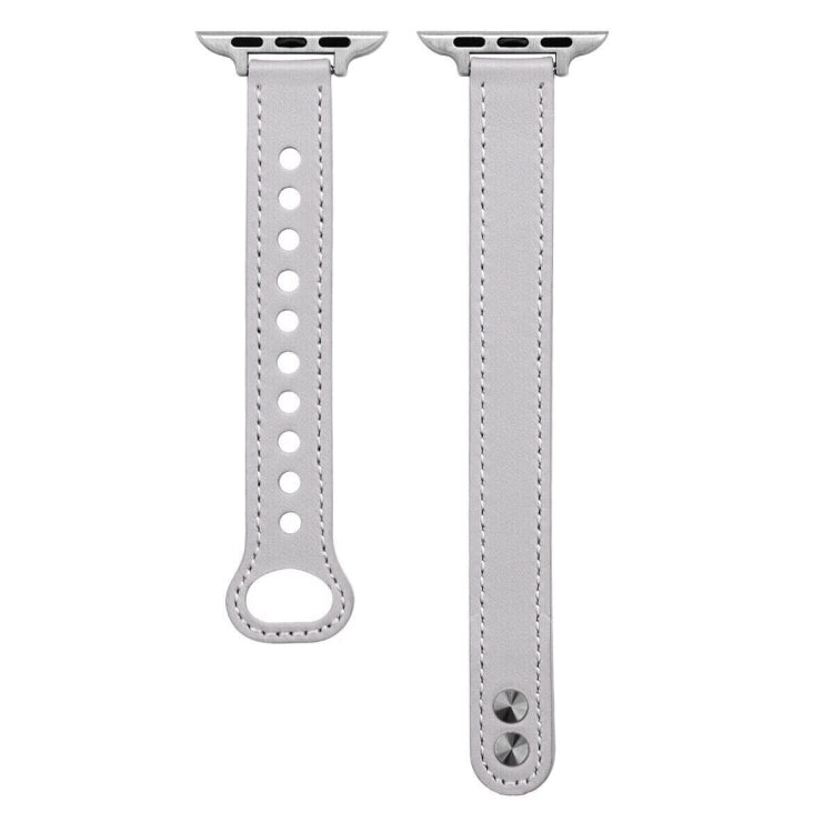 Bracelet de montre en cuir à double clou, For Apple Watch Series 7  41mm / & 6 & SE & 5 & 4 40mm, For Apple Watch Series  7  45mm / & 6 & SE & 5 & 4 44mm
