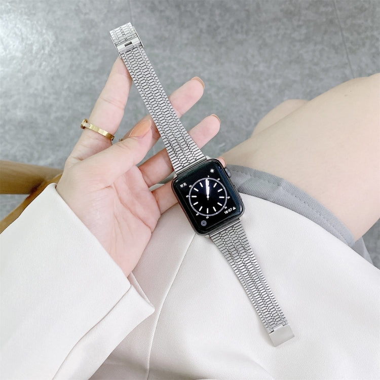 Bracelet de montre en acier à sept perles de couleur assortie, For Apple Watch Series 7  41mm / & 6 & SE & 5 & 4 40mm, For Apple Watch Series  7  45mm / & 6 & SE & 5 & 4 44mm