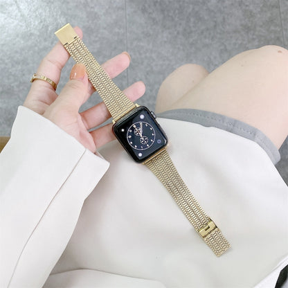 Bracelet de montre en acier à sept perles de couleur assortie, For Apple Watch Series 7  41mm / & 6 & SE & 5 & 4 40mm, For Apple Watch Series  7  45mm / & 6 & SE & 5 & 4 44mm