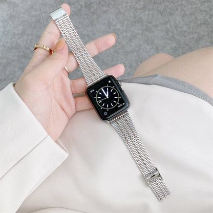 Bracelet de montre en acier à sept perles de couleur assortie, For Apple Watch Series 7  41mm / & 6 & SE & 5 & 4 40mm, For Apple Watch Series  7  45mm / & 6 & SE & 5 & 4 44mm