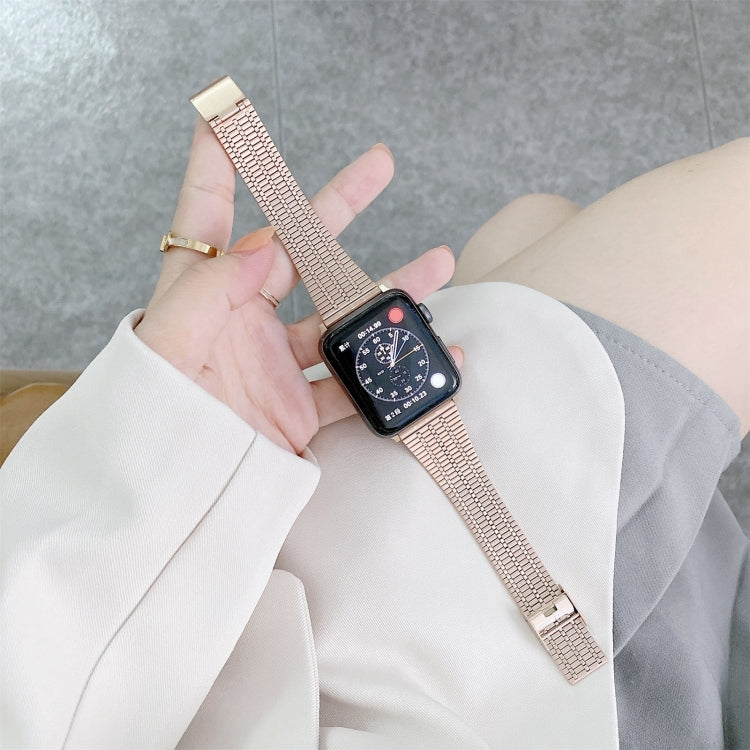 Bracelet de montre en acier à sept perles de couleur assortie, For Apple Watch Series 7  41mm / & 6 & SE & 5 & 4 40mm, For Apple Watch Series  7  45mm / & 6 & SE & 5 & 4 44mm