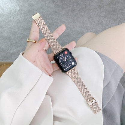 Bracelet de montre en acier à sept perles de couleur assortie, For Apple Watch Series 7  41mm / & 6 & SE & 5 & 4 40mm, For Apple Watch Series  7  45mm / & 6 & SE & 5 & 4 44mm