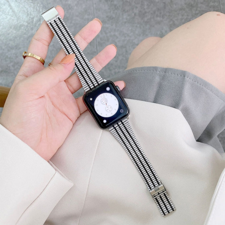 Bracelet de montre en acier à sept perles de couleur assortie, For Apple Watch Series 7  41mm / & 6 & SE & 5 & 4 40mm, For Apple Watch Series  7  45mm / & 6 & SE & 5 & 4 44mm