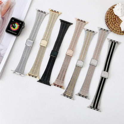 Bracelet de montre en acier à double lignes, For Apple Watch Series 7  41mm / & 6 & SE & 5 & 4 40mm, For Apple Watch Series  7  45mm / & 6 & SE & 5 & 4 44mm