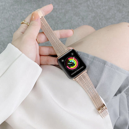 Bracelet de montre en acier à double lignes, For Apple Watch Series 7  41mm / & 6 & SE & 5 & 4 40mm, For Apple Watch Series  7  45mm / & 6 & SE & 5 & 4 44mm