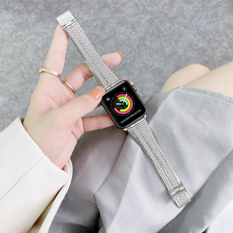 Bracelet de montre en acier à double lignes, For Apple Watch Series 7  41mm / & 6 & SE & 5 & 4 40mm, For Apple Watch Series  7  45mm / & 6 & SE & 5 & 4 44mm