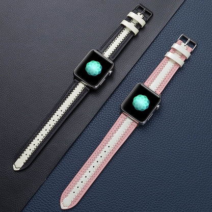 Bracelet de montre de remplacement lumineux en cuir de vachette, For Apple Watch Series 7  41mm / & 6 & SE & 5 & 4 40mm, For Apple Watch Series  7  45mm / & 6 & SE & 5 & 4 44mm